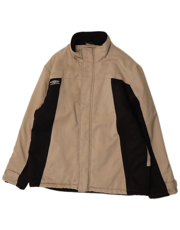 Umbro Womens Windbreaker Jacket UK 44 2XL Beige Colourblock Nylon