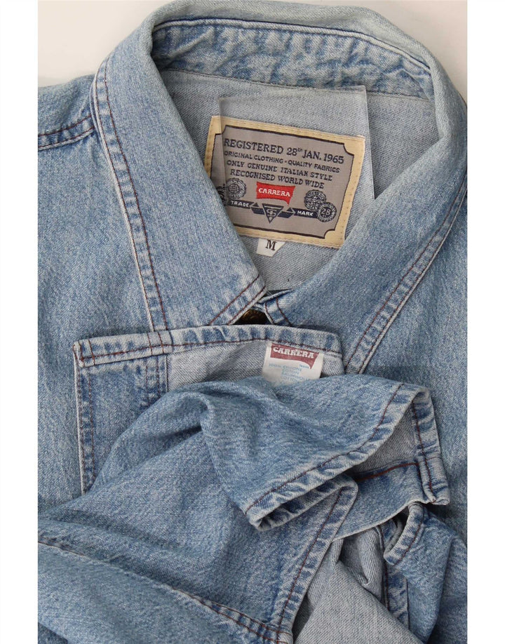 Carrera Mens Denim Shirt Medium Blue Cotton