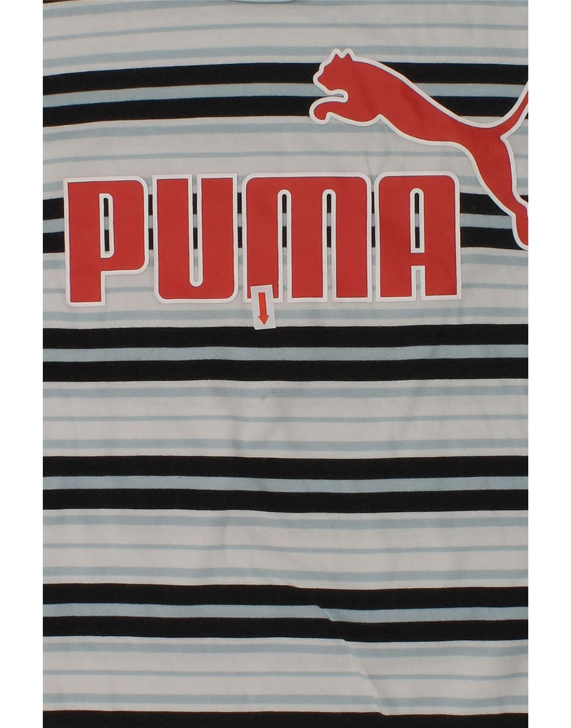 PUMA Boys Graphic T-Shirt Top 11-12 Years Blue Striped Cotton | Vintage Puma | Thrift | Second-Hand Puma | Used Clothing | Messina Hembry 