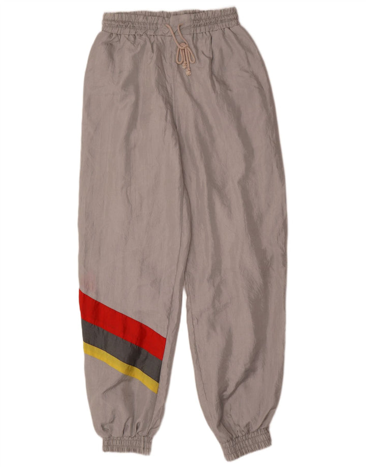 Vintage Mens Tracksuit Trousers Joggers Medium Grey Colourblock Polyamide
