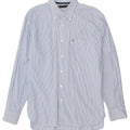 TOMMY HILFIGER Mens Shirt Large Blue Pinstripe Cotton Vintage Tommy Hilfiger and Second-Hand Tommy Hilfiger from Messina Hembry 