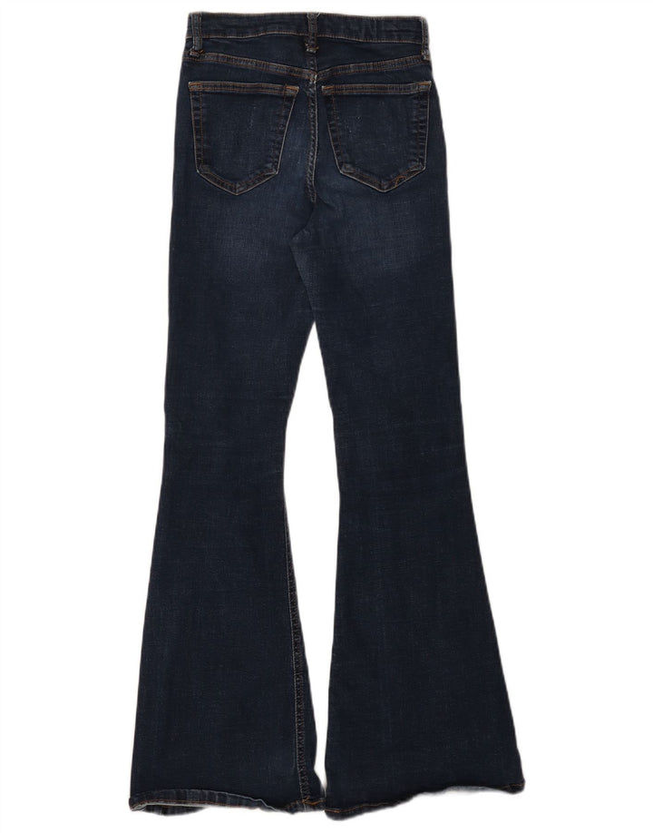 Topshop Womens Flared Jeans W26 L29 Blue Cotton