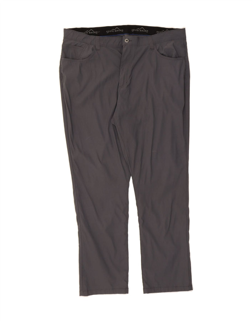 EDDIE BAUER Mens Slim Casual Trousers W42 L32 Grey Nylon Vintage Eddie Bauer and Second-Hand Eddie Bauer from Messina Hembry 