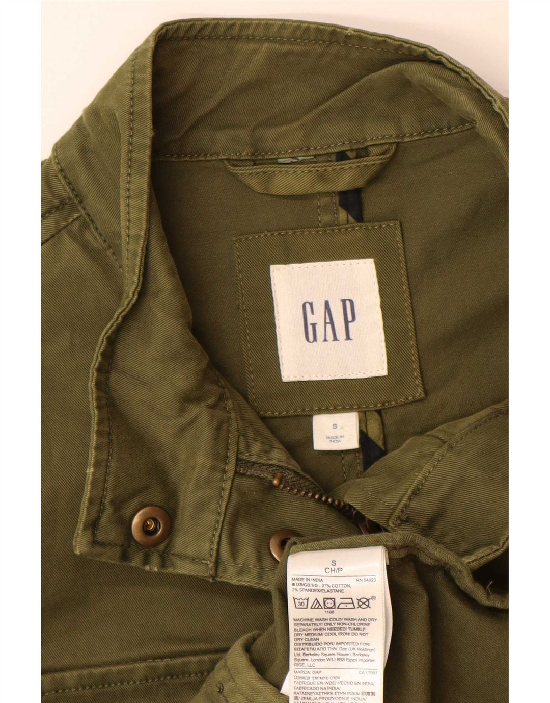 Gap Womens Oversized Military Jacket UK 10 Small Green Cotton