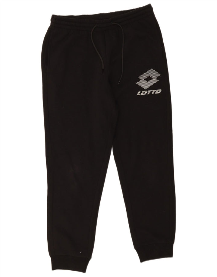 Lotto Mens Graphic Tracksuit Trousers Joggers Medium Black Cotton