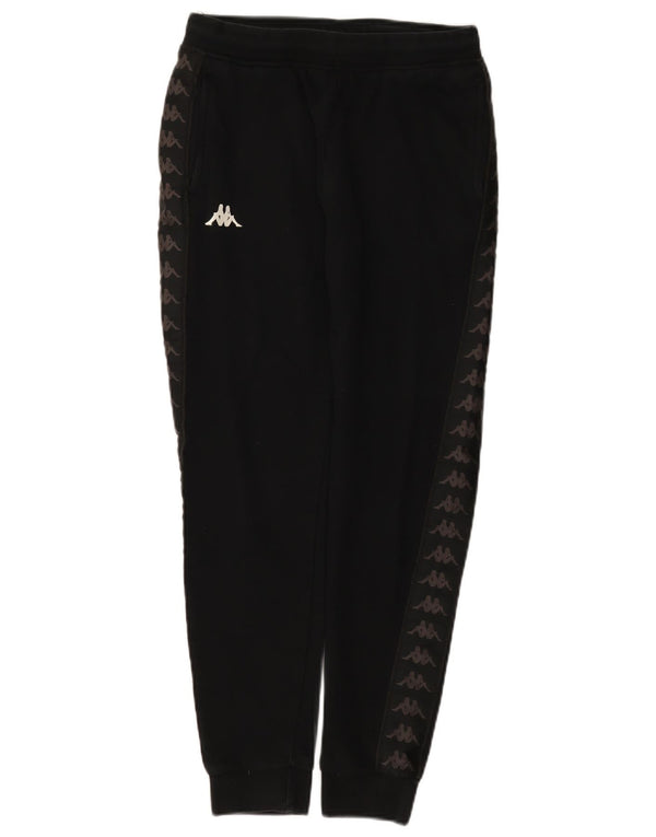 Kappa Womens Graphic Tracksuit Trousers Joggers UK 8 Small  Black Cotton