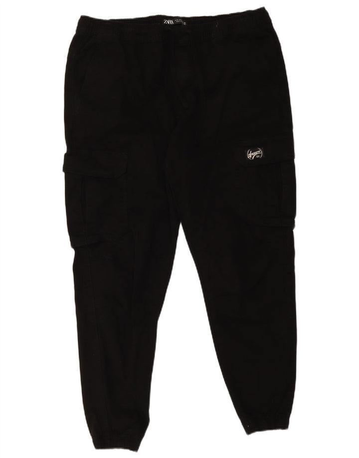 Zara Mens Joggers Cargo Trousers XL W34 L26 Black