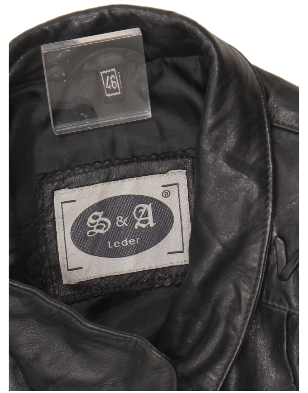 Vintage Womens Leather Jacket IT 46 Large Black Leather