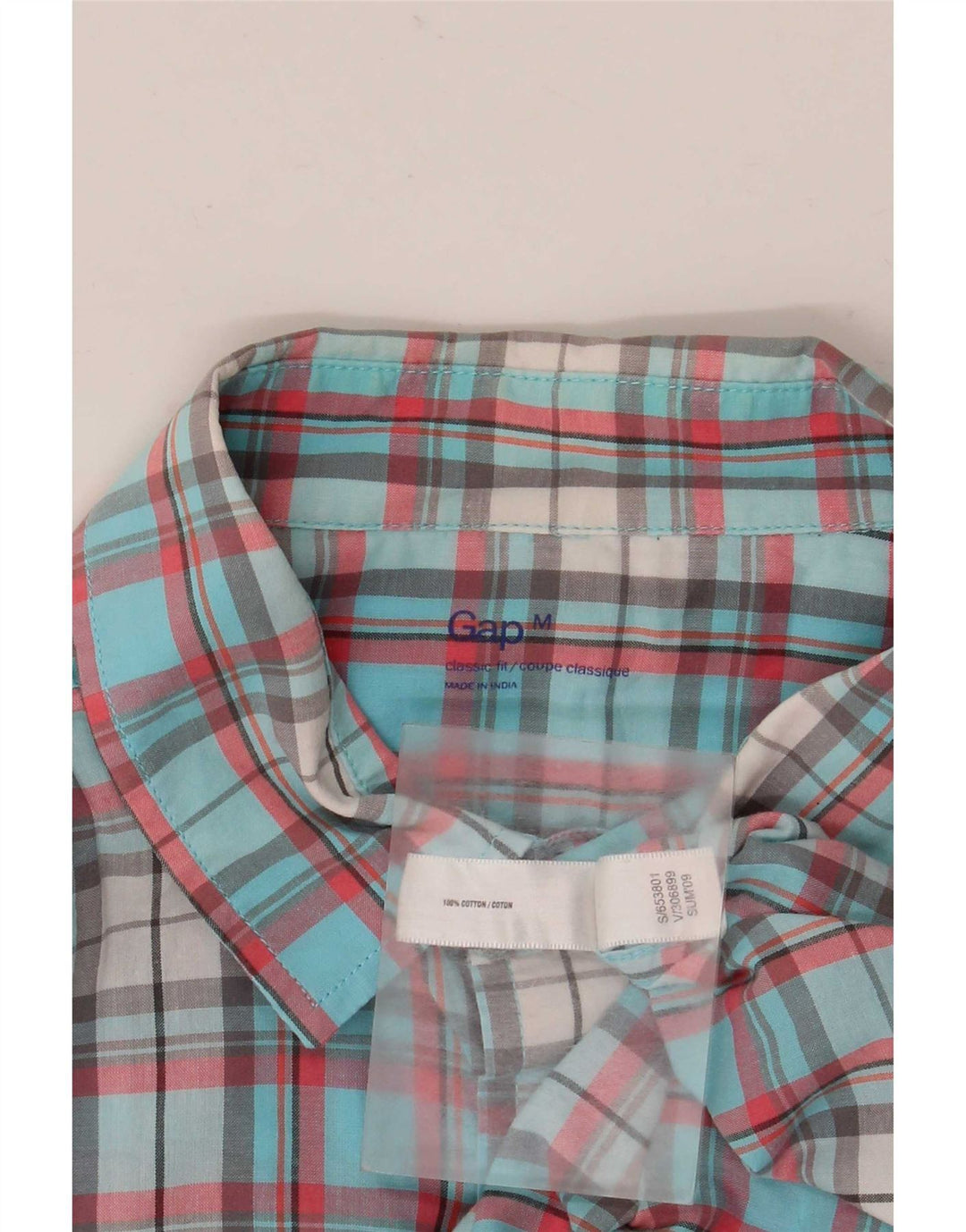 Gap Mens Classic Fit Shirt Medium Blue Check Cotton