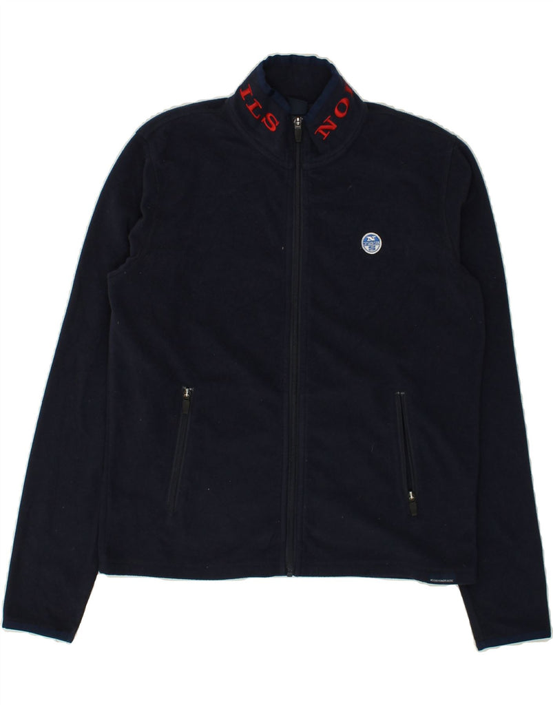 NORTH SAILS Boys Fleece Jacket 13-14 Years Navy Blue Polyester | Vintage North Sails | Thrift | Second-Hand North Sails | Used Clothing | Messina Hembry 