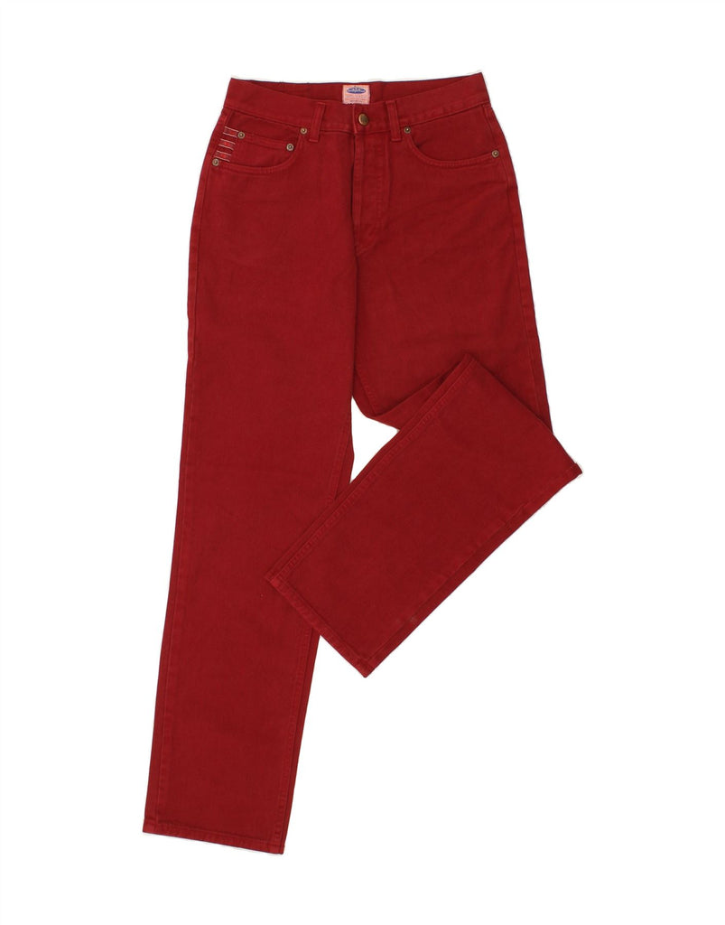 VINTAGE Womens High Waist Straight Jeans W28 L32 Red Cotton Vintage Vintage and Second-Hand Vintage from Messina Hembry 