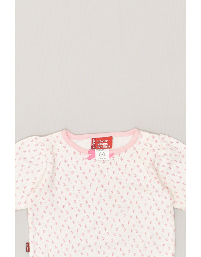 LEVI'S Baby Girls Long Sleeve Bodysuit 3-6 Months Pink Cotton | Vintage Levi's | Thrift | Second-Hand Levi's | Used Clothing | Messina Hembry 