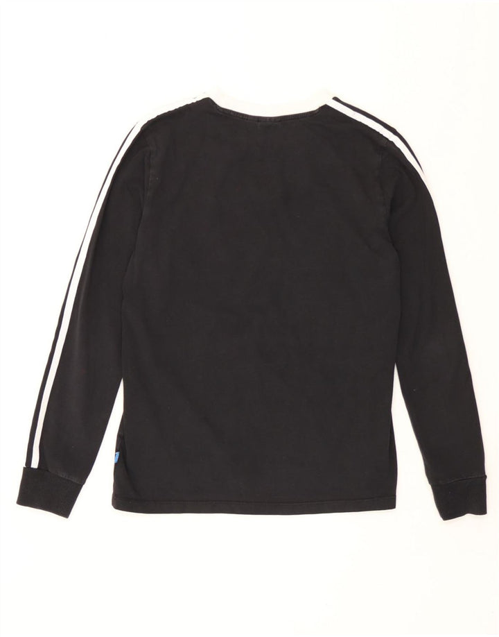 Adidas Womens Top Long Sleeve UK 12 Medium Black Cotton