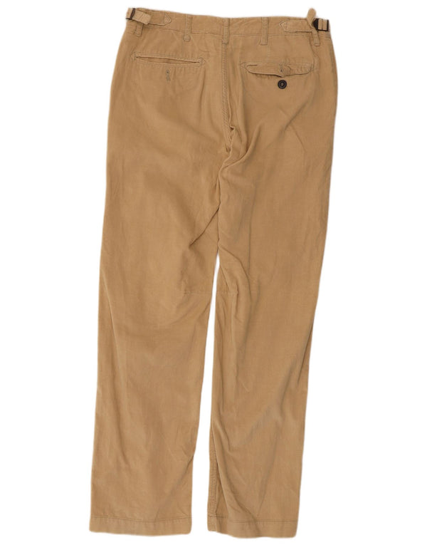 Zara Mens Straight Corduroy Trousers EU 40 Medium W31 L31 Beige Cotton