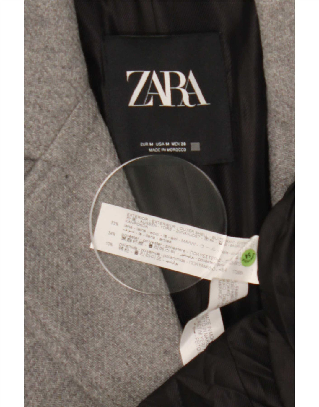 Zara Womens Overcoat UK 12 Medium Grey Wool