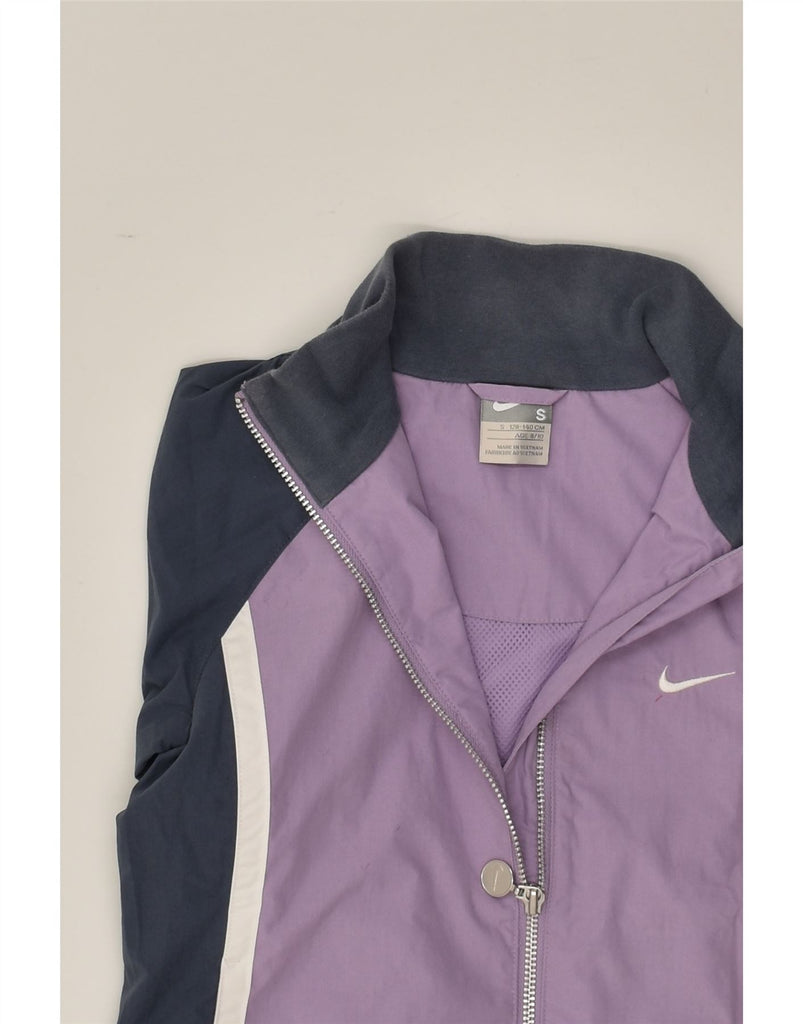 NIKE Girls Tracksuit Top Jacket 8-9 Years Small  Purple Colourblock Cotton | Vintage Nike | Thrift | Second-Hand Nike | Used Clothing | Messina Hembry 