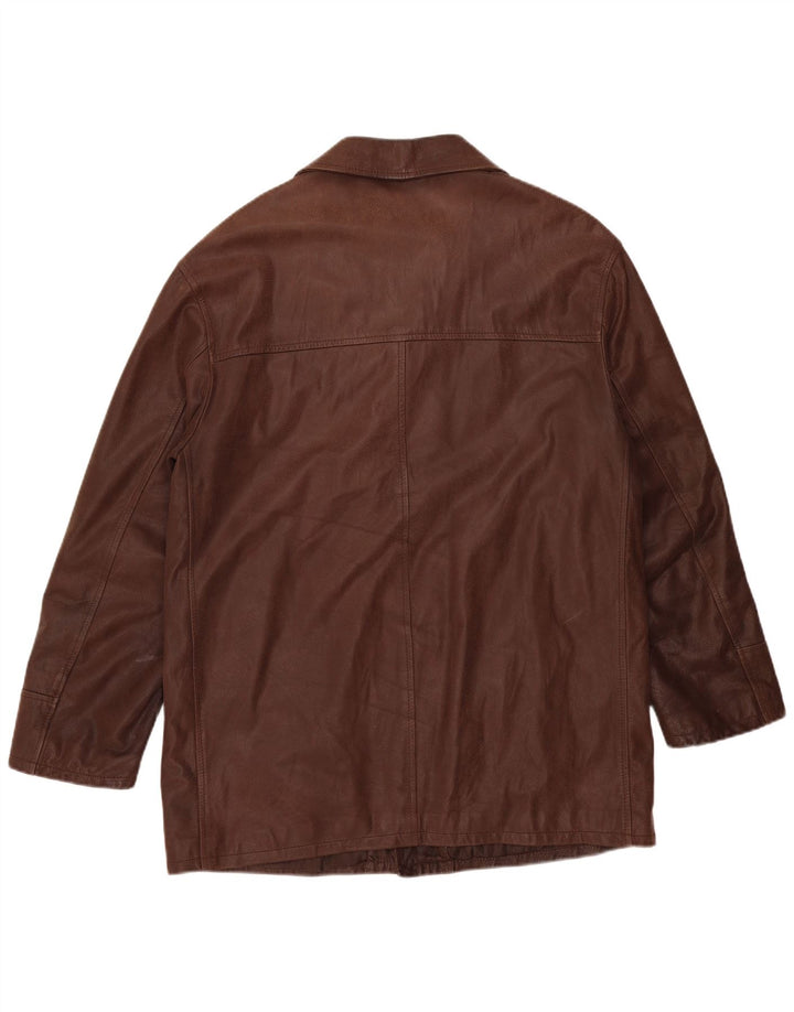 Conbipel Mens Leather Jacket IT 52 Large Brown Leather