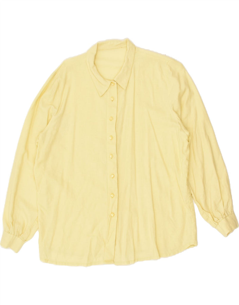 VINTAGE Womens Shirt UK 14 Medium Yellow | Vintage Vintage | Thrift | Second-Hand Vintage | Used Clothing | Messina Hembry 