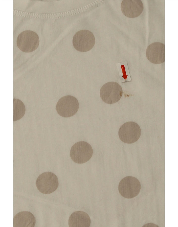 Zara Womens T-Shirt Top UK 14 Medium White Polka Dot