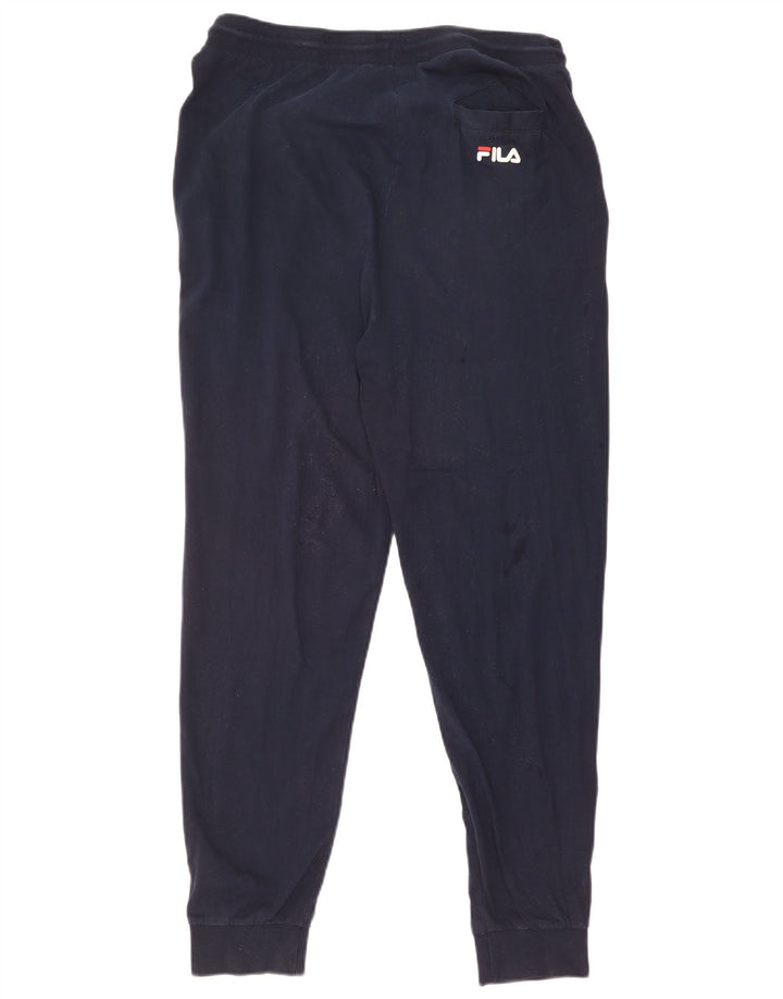 Fila Mens Tracksuit Trousers Joggers Large Navy Blue Cotton