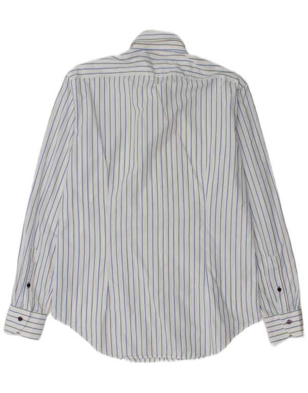 Ungaro Mens Shirt Size 39 15 1/2 Medium White Striped Cotton