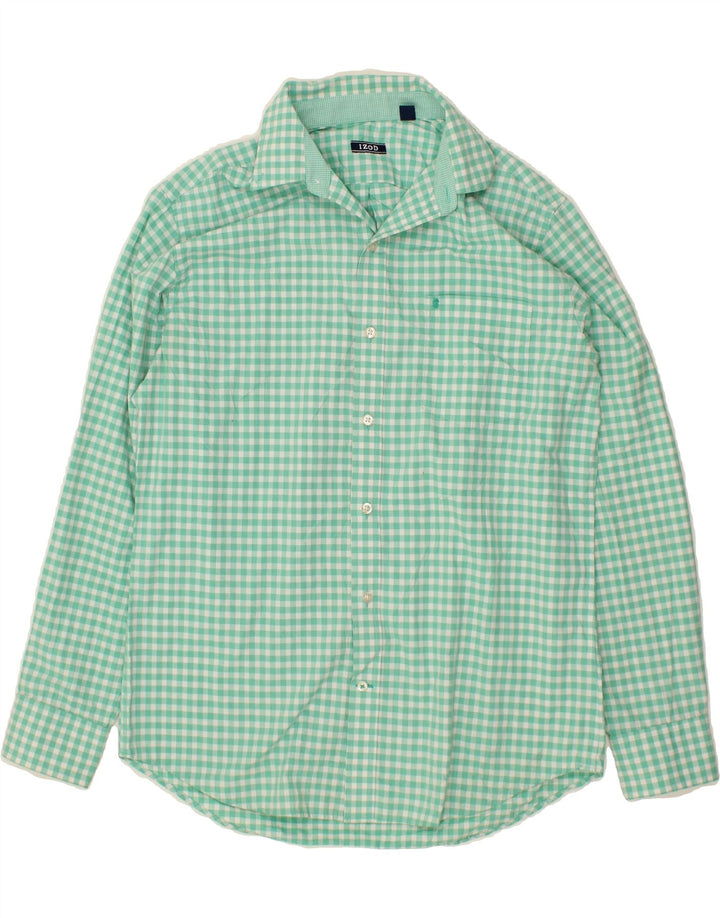 IZOD Mens Shirt Medium Green Check Cotton Vintage Izod and Second-Hand Izod from Messina Hembry 