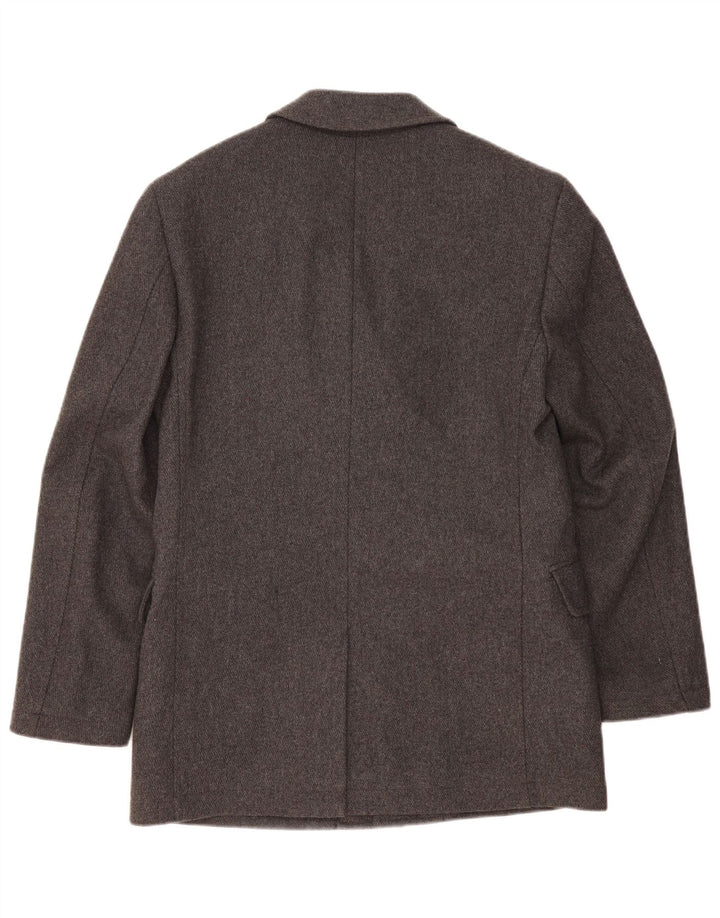 EDC Mens 4 Button Blazer Jacket UK 38 Medium Grey Wool
