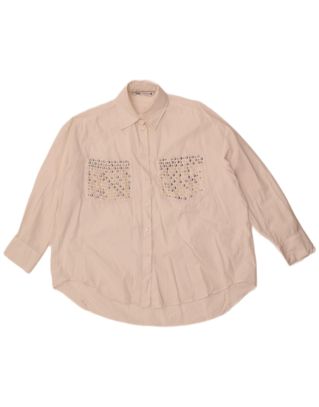 Zara Womens Oversized Shirt Blouse UK 6 XS White