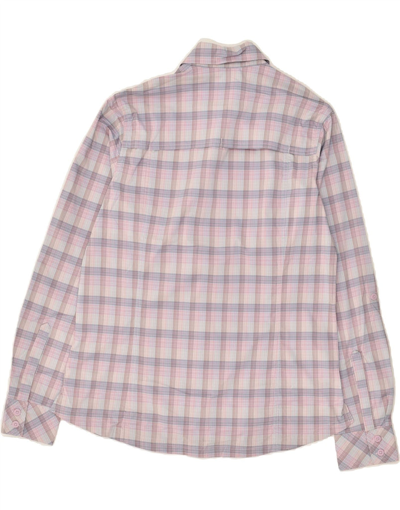 EDDIE BAUER Womens Shirt UK 14 Medium Pink Check Polyester | Vintage Eddie Bauer | Thrift | Second-Hand Eddie Bauer | Used Clothing | Messina Hembry 