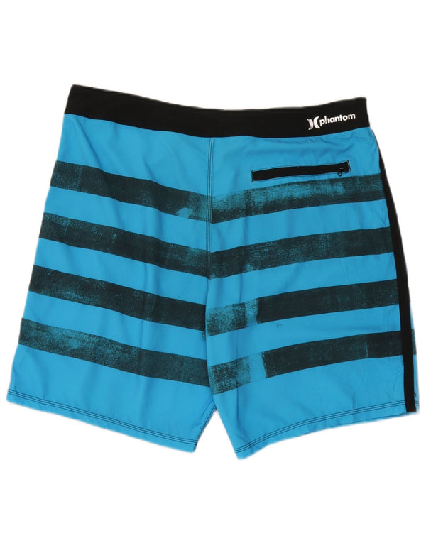 Hurley Mens Phantom Swimming Shorts Large Blue Striped