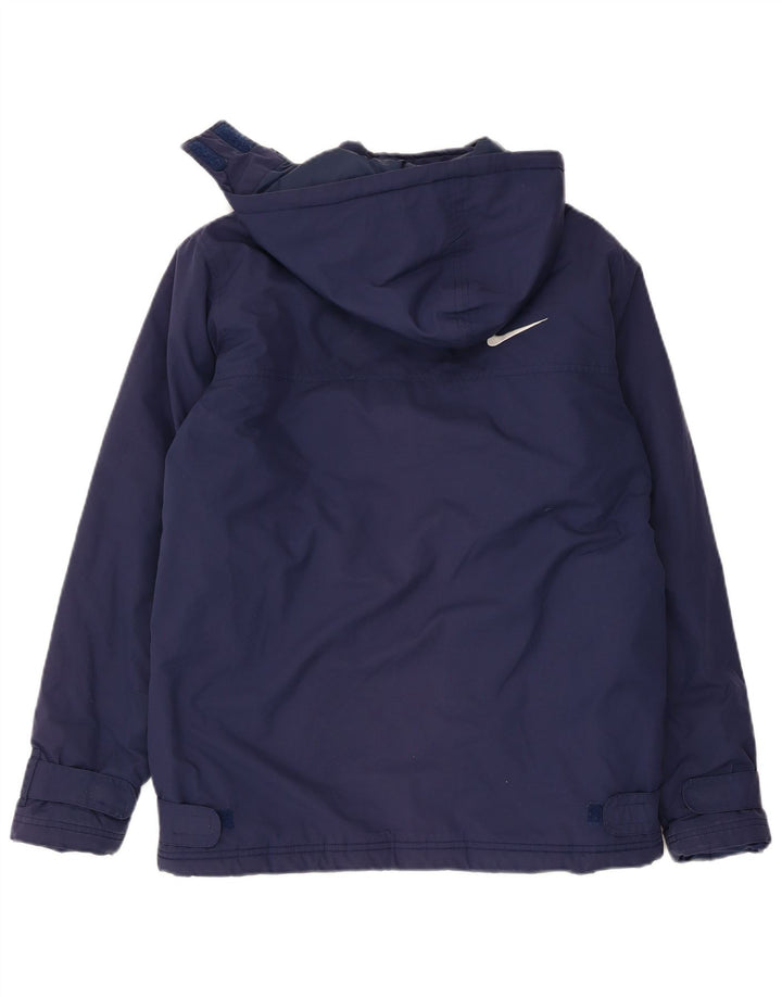 Nike Boys Hooded Windbreaker Jacket 13-14 Years XL Navy Blue Polyester