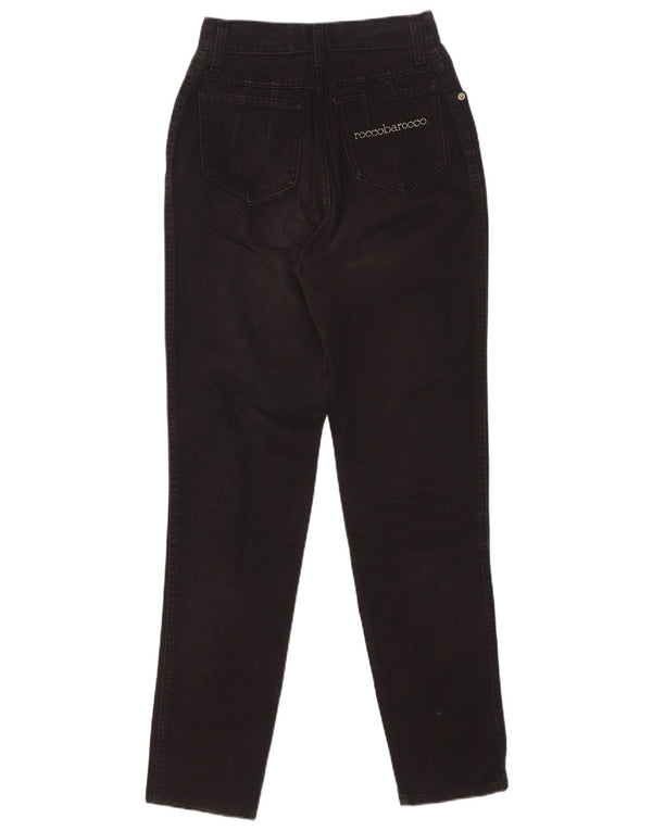 Roccobarocco Womens Tapered Jeans W27 L31 Black Cotton
