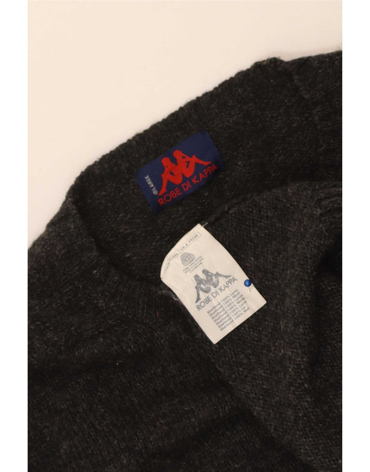 Kappa Mens Crew Neck Jumper Sweater Large Grey Wool