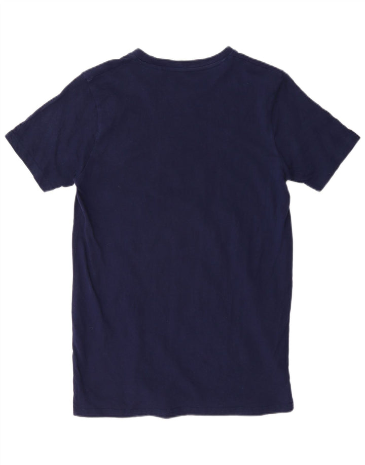 Champion Mens Graphic T-Shirt Top Small Navy Blue Cotton