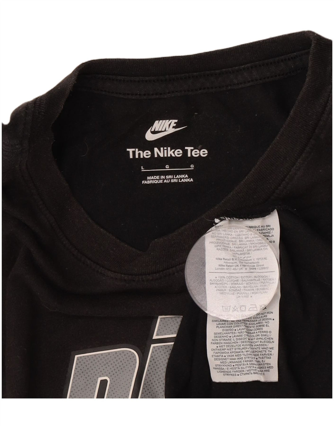 Nike Mens Graphic T-Shirt Top Large Black Cotton