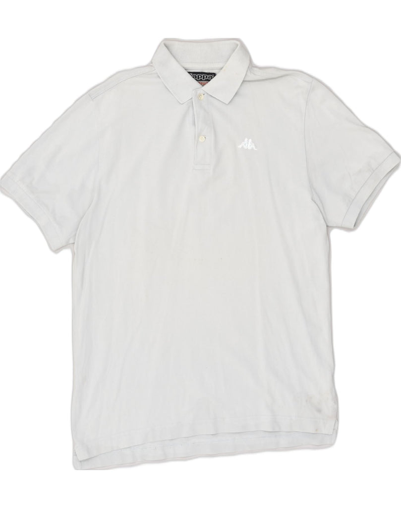 KAPPA Mens Polo Shirt Medium White Cotton | Vintage Kappa | Thrift | Second-Hand Kappa | Used Clothing | Messina Hembry 