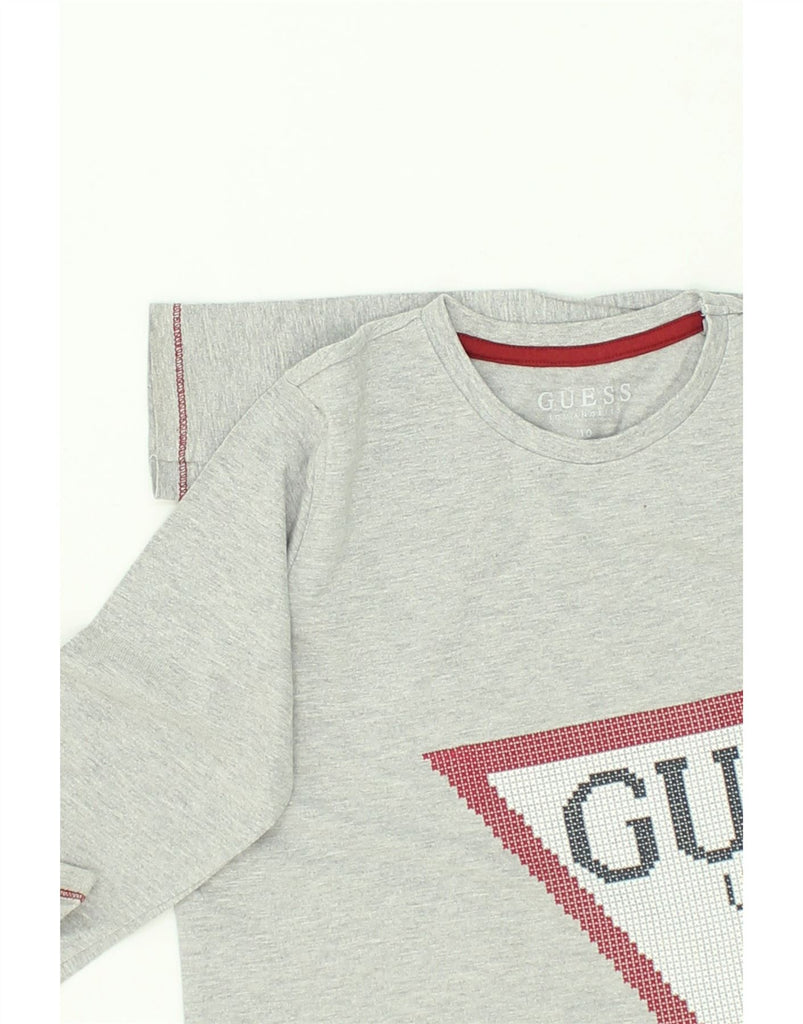 GUESS Boys Graphic Top Long Sleeve 9-10 Years Grey Cotton | Vintage Guess | Thrift | Second-Hand Guess | Used Clothing | Messina Hembry 