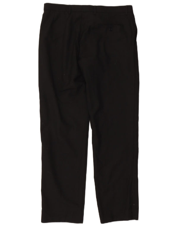 Marks & Spencer Mens Autograph Straight Casual Trousers W34 L31 Black