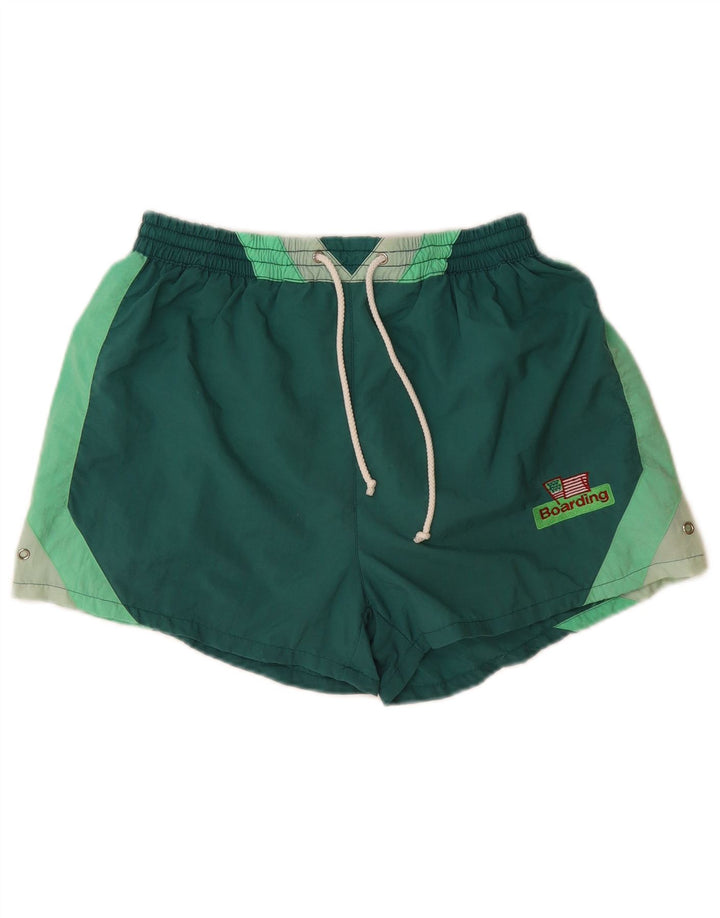 SWASH Boys Swimming Shorts 11-12 Years Medium Green Colourblock Polyamide