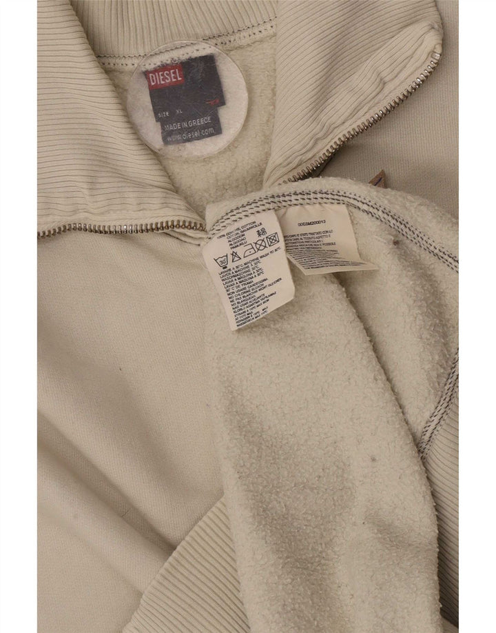 Diesel Mens Graphic Tracksuit Top Jacket XL White Cotton