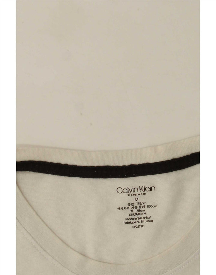 Calvin Klein Mens Graphic T-Shirt Top Medium White Colourblock