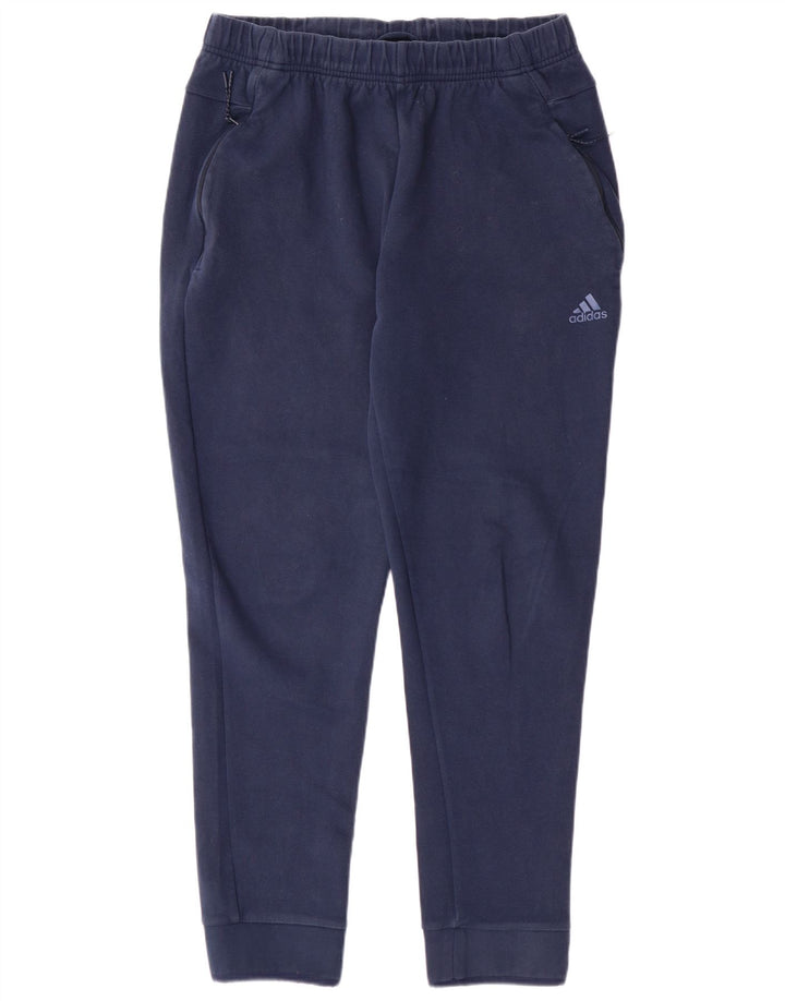ADIDAS Mens Tracksuit Trousers Joggers Large  Navy Blue Cotton
