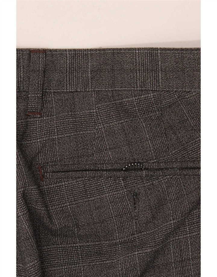 Ted Baker Mens Slim Suit Trousers W32 L30 Grey Check Polyester