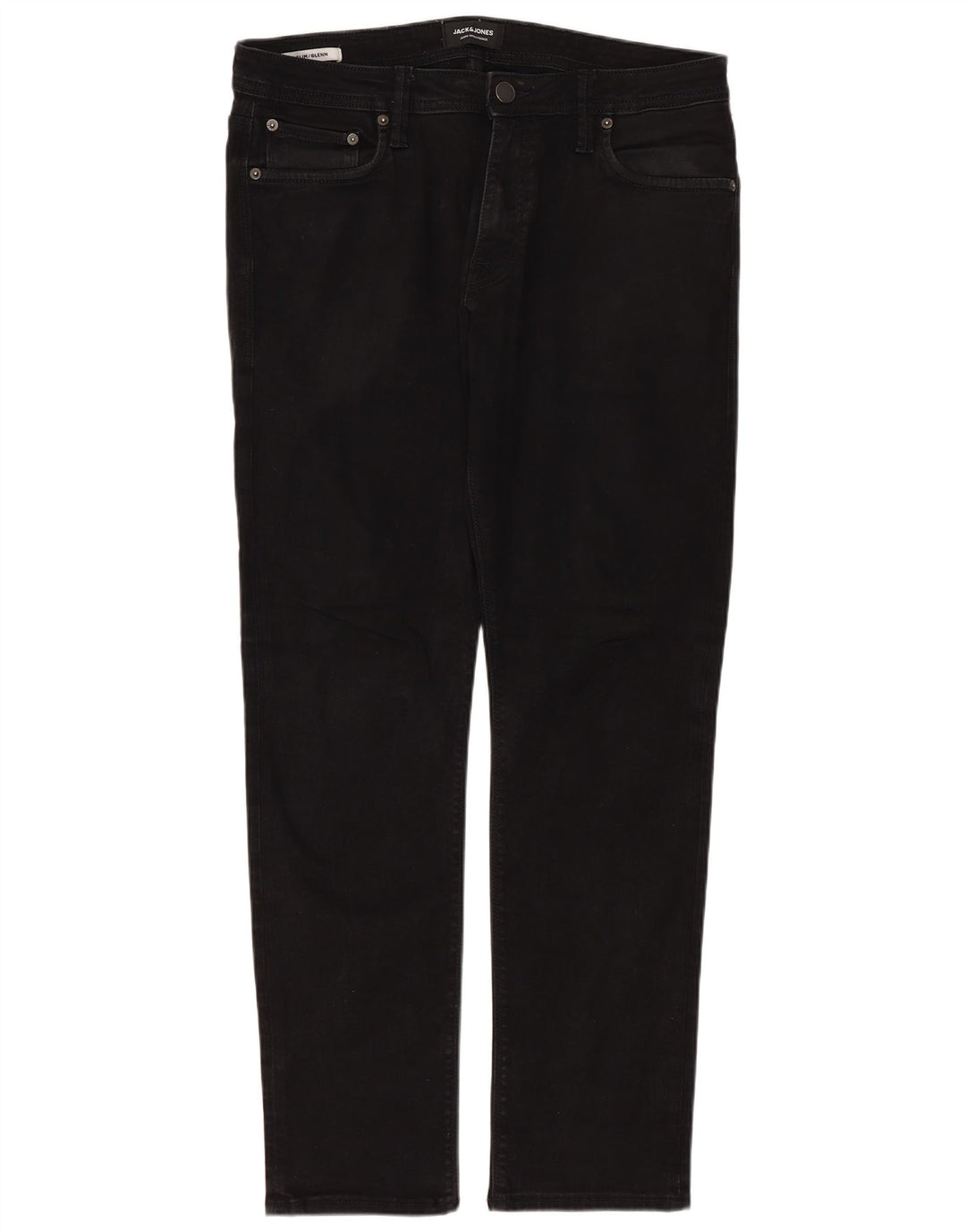 JACK & JONES Mens GLENN Slim Jeans W32 L30 Black Cotton