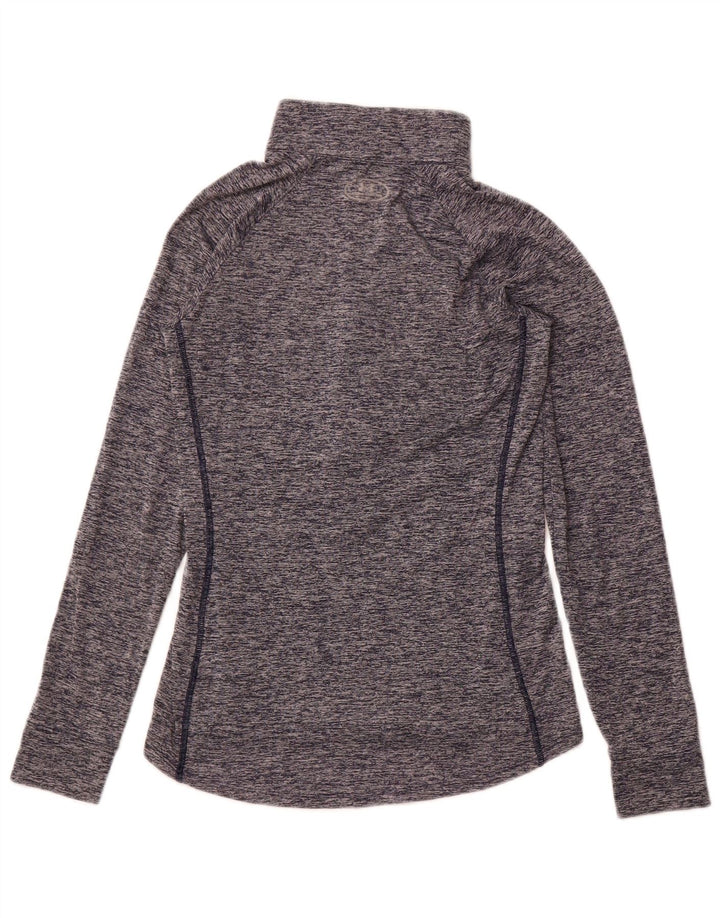 UNDER ARMOUR Womens Heat Gear Pullover Tracksuit Top UK 10 Small Navy Blue