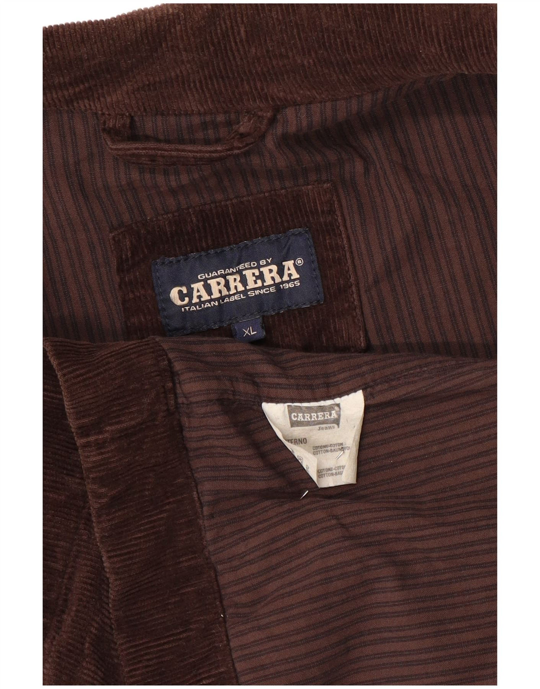 CARRERA Mens Corduroy Jacket UK 42 XL Brown Cotton