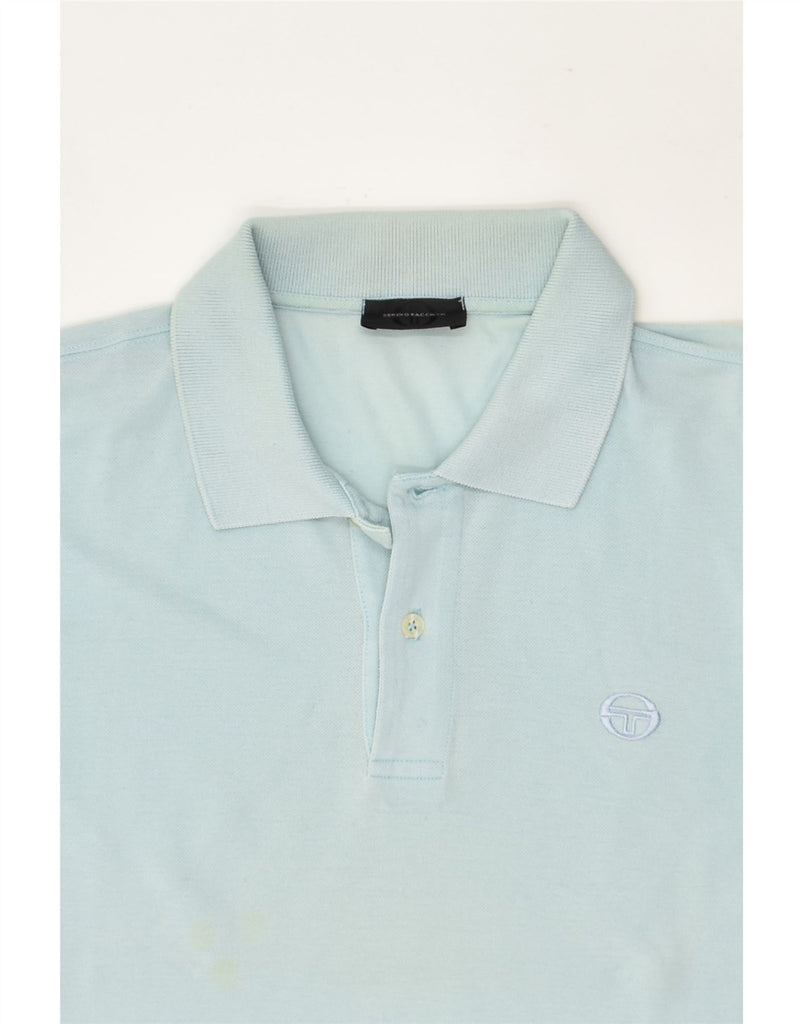 SERGIO TACCHINI Mens Polo Shirt IT 48 Medium Blue Cotton | Vintage Sergio Tacchini | Thrift | Second-Hand Sergio Tacchini | Used Clothing | Messina Hembry 