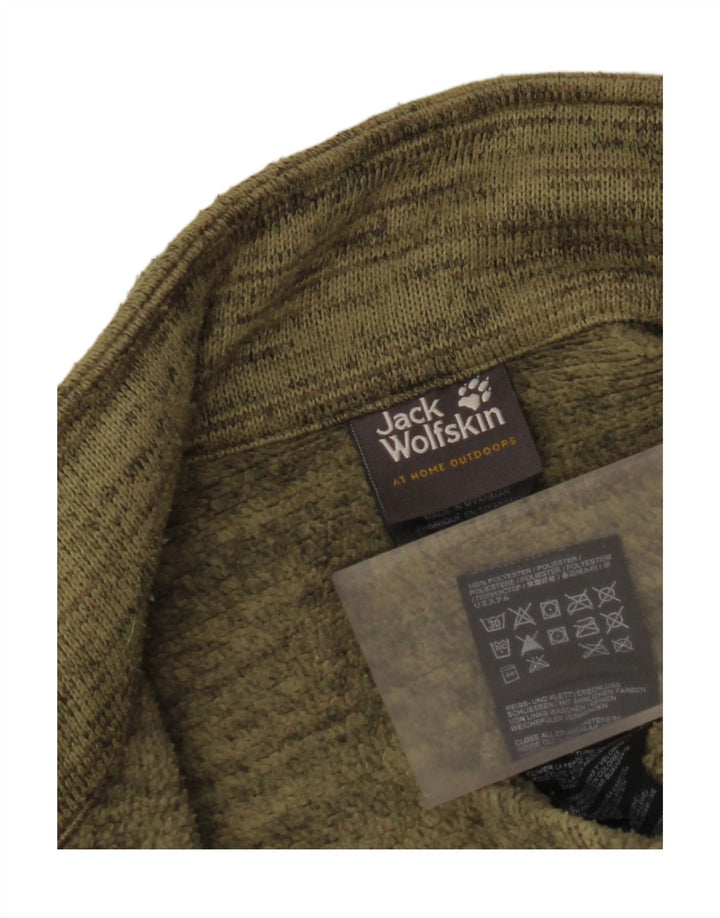 JACK WOLFSKIN Mens Tracksuit Top Jacket Small Khaki Flecked Polyester