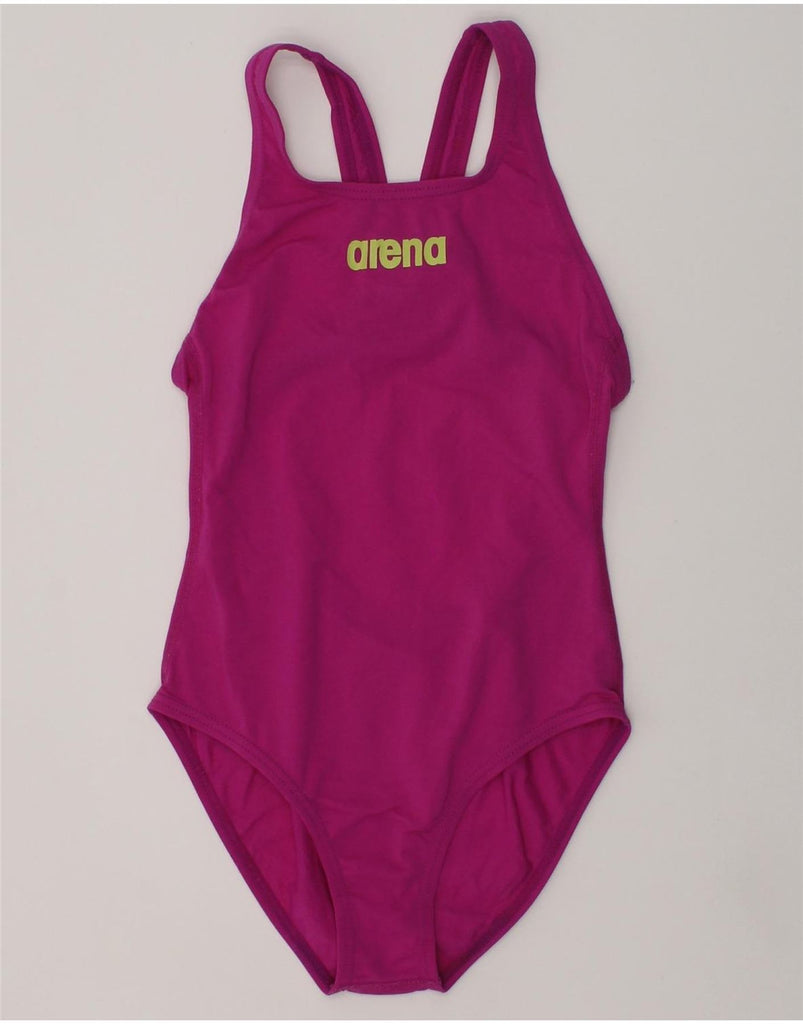 ARENA Girls Swimwear 6-7 Years Pink Polyester | Vintage Arena | Thrift | Second-Hand Arena | Used Clothing | Messina Hembry 