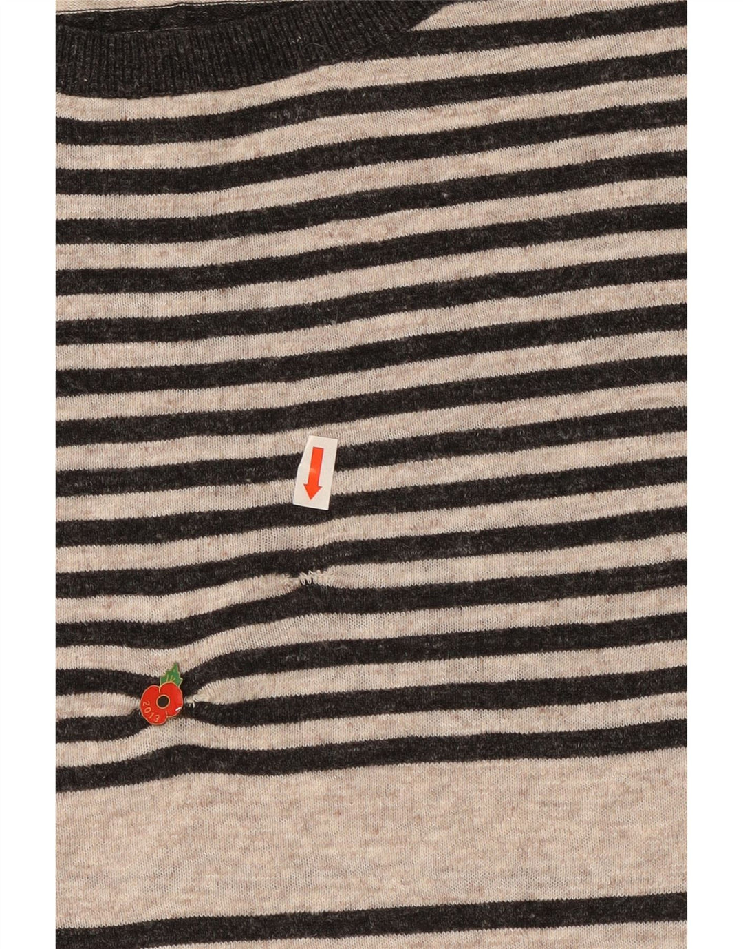 Fat Face Womens Oversized Boat Neck Jumper Sweater UK 10 Small Grey Striped